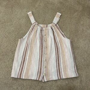 Madewell Texture & Thred Button Front Swing Tank Top Size Medium